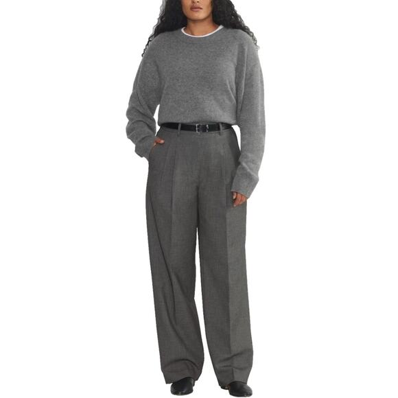 Aritzia The Effortless Pant Women 14 NEW Gray Pleated Wde Leg High Rise Business - Picture 1 of 16